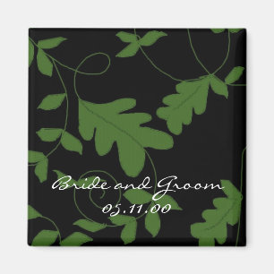 Grüne Reben auf schwarzem Velours - Save-the-Date Magnet