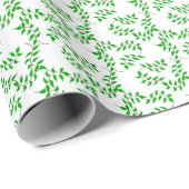 Grüne Reben auf Weiß Geschenkpapier (Rolleneckpunkt)