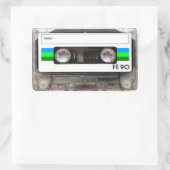 Grüne rechteckige Aufkleber für Kassettenband (Tasche)