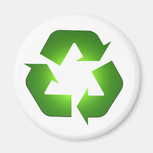 Grüne recycelnde Ikone in 3D Magnet