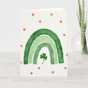 Grüne Regenbogen-Shamrock-Karte Karte