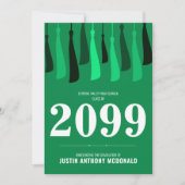 Grüne Reihe von Tassels Foto Abschluss Einladung (Vorderseite)