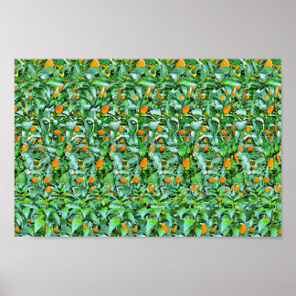 Grüne Reihen - Versteckter 3D-Druck Poster