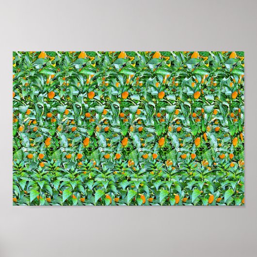 Grüne Reihen - Versteckter 3D-Druck Poster (Vorne)