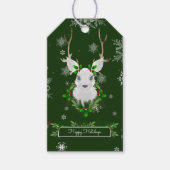 Grüne Reindeer-Geschenkmarke Geschenkanhänger (Vorderseite)