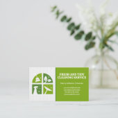 Grüne Reinigungs-Icons | Kacheln Visitenkarte (Stehend Vorderseite)