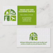 Grüne Reinigungs-Icons | Kacheln Visitenkarte (Vorne/Hinten)