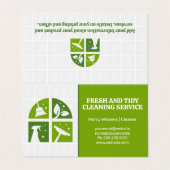 Grüne Reinigungs-Icons | Kacheln Visitenkarten (Außenseite Aufgefaltet)