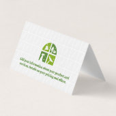 Grüne Reinigungs-Icons | Kacheln Visitenkarten (Rückseite)