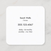 Grüne Reinigungs-Service Floral Spray Flasche Quadratische Visitenkarte (Rückseite)