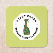 Grüne Reinigungs-Service Floral Spray Flasche Quadratische Visitenkarte