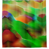 Grüne Reliefs und farbige Reliefs dominieren Duschvorhang (Vorderseite)