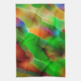 Grüne Reliefs und farbige Reliefs dominieren Geschirrtuch