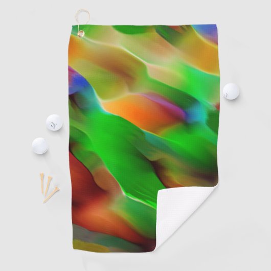 Grüne Reliefs und farbige Reliefs dominieren Golfhandtuch (Insitu)