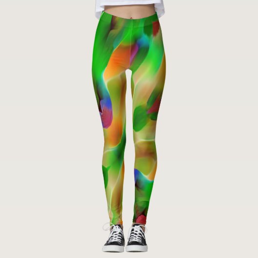 Grüne Reliefs und farbige Reliefs dominieren Leggings (Vorderseite)