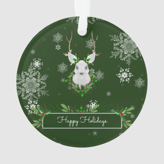 Grüne Rentierdekoration Ornament (Rückseite)