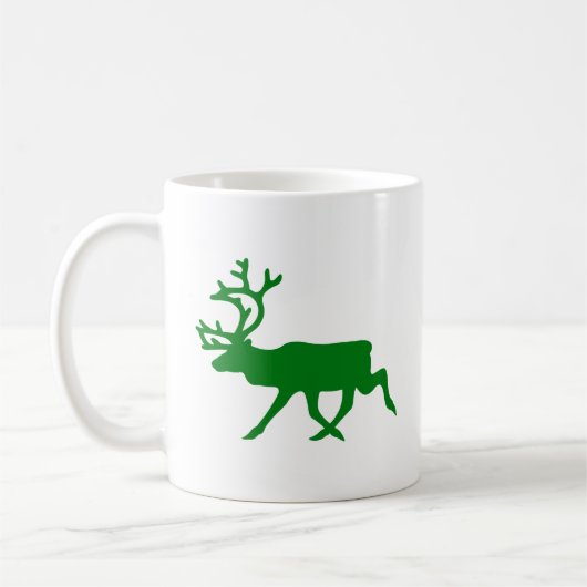 Grüne Rentiere Kaffeetasse (Links)