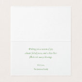 Grüne Rentierkarte Elegante Urlaubskarte (Innenseite Aufgefaltet)