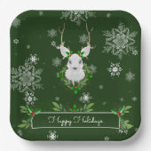 Grüne Rentierpapierplatte Pappteller (Vorderseite)