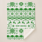 Grüne Rentierweihnachtskugel Sherpadecke (Vorderseite)