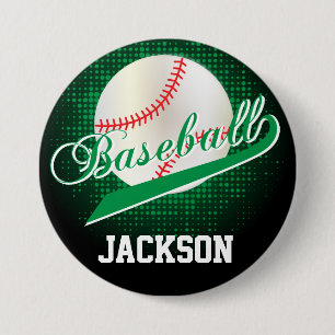 Grüne Retro Baseball-Art Button