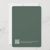 Grüne Retro-Bäume QR-Code Berghochzeit Save The Date (Rückseite)