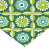 Grüne Retro-Blume, lange Tischläufer (Ecke)