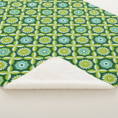 Grüne Retro-Blume Sherpadecke (3/4)