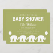 GRÜNE RETRO CIRCUS| BABY SHOWING INVITATION EINLADUNG (Vorne/Hinten)