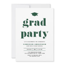 Grüne Retro Fett Typografy Graduation Party