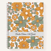 Grüne Retro Floral School Anpassbare Notebook-PCs Notizblock (Vorderseite)