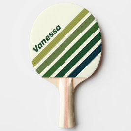 Grüne Retro-Fünfeck-Streifung mit Namen Tischtennis Schläger