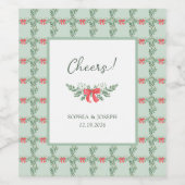 Grüne Retro-Hochzeit Weinetikett (Einzelnes Label)