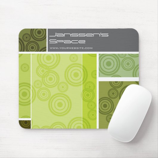 Grüne Retro Kreis-Farbe blockiert modernes Mousepad (Mit Mouse)