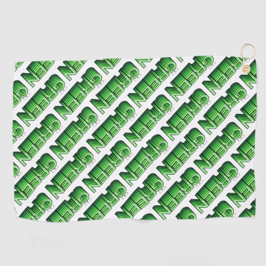 Grüne Retro Moderne Wiederverwendung Recycle Ökolo Golfhandtuch (Horizontal)
