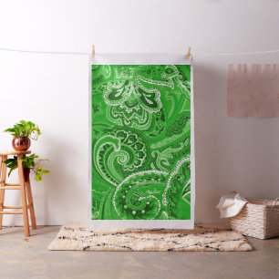 Grüne Retro Paisley Bandanna/Bandana Stoff