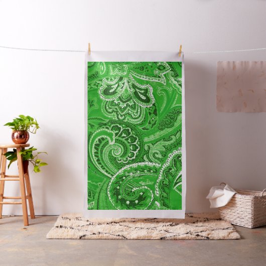 Grüne Retro Paisley Bandanna/Bandana Stoff (Beispiel)