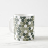 Grüne Retro-Punkte Kaffeetasse (Vorderseite Links)