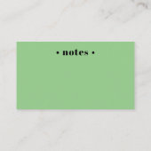 Grüne Retro reserviert Sitzgelegenheit Terminkarte (Rückseite)