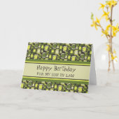 Grüne Retro-Schwiegersohn-Geburtstag Karte (Gelbe Blume)