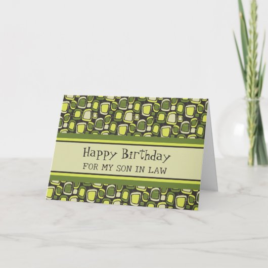 Grüne Retro-Schwiegersohn-Geburtstag Karte (Vorderseite)