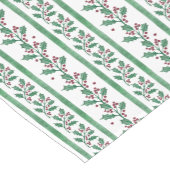 Grüne Retro-Streifen Heilige Beere Weihnachten Kurzer Tischläufer (Ecke)