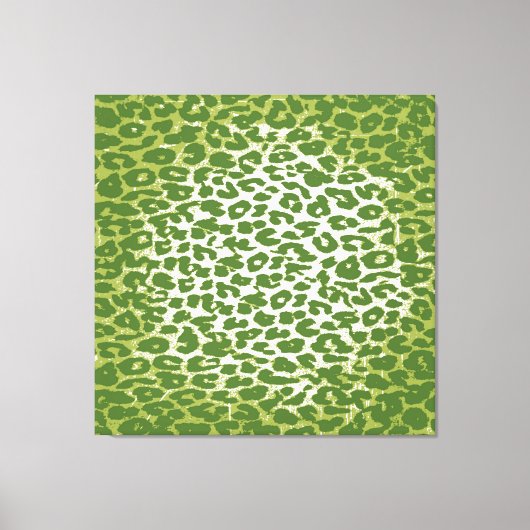 Grüne Retro-Tierfarbe Leopard Leinwanddruck (Vorderseite)