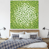 Grüne Retro-Tierfarbe Leopard Leinwanddruck (Insitu (Schlafzimmer))