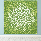Grüne Retro-Tierfarbe Leopard Leinwanddruck (Insitu (Holzboden))