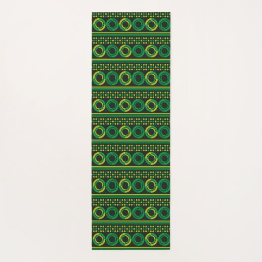 grüne Retrokreise Yogamatte (Rückseite)