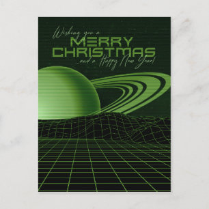 Grüne Retrowelle Postkarte