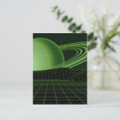 Grüne Retrowelle Postkarte (Stehend Vorderseite)