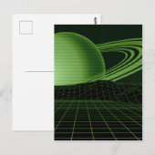 Grüne Retrowelle Postkarte (Vorne/Hinten)