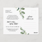 Grüne, Rett des neuen Datums, Hochzeit verschoben Postkarte (Rückseite)